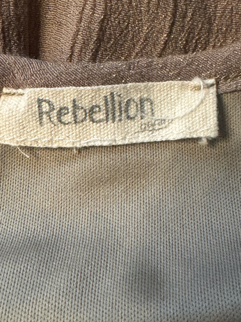 Rebellion Again Taupe Lace Bell Sleeve Babydoll Mini Dress M Western Boho C5 - Picture 5 of 10